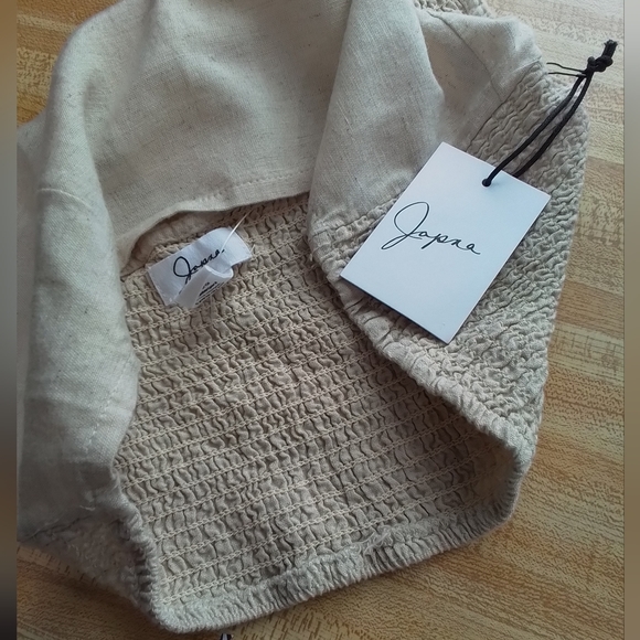 Japna One Shoulder Crop MEDIUM Beige Top NEW - Picture 11 of 13